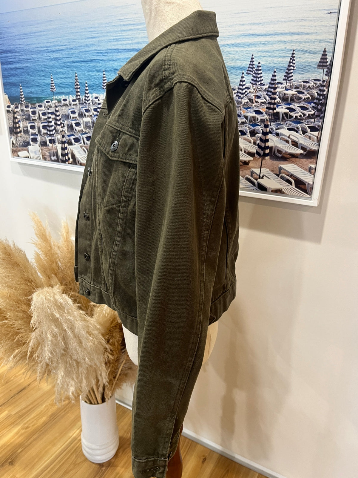 Max Dark Green Denim Jacket - Size 12
