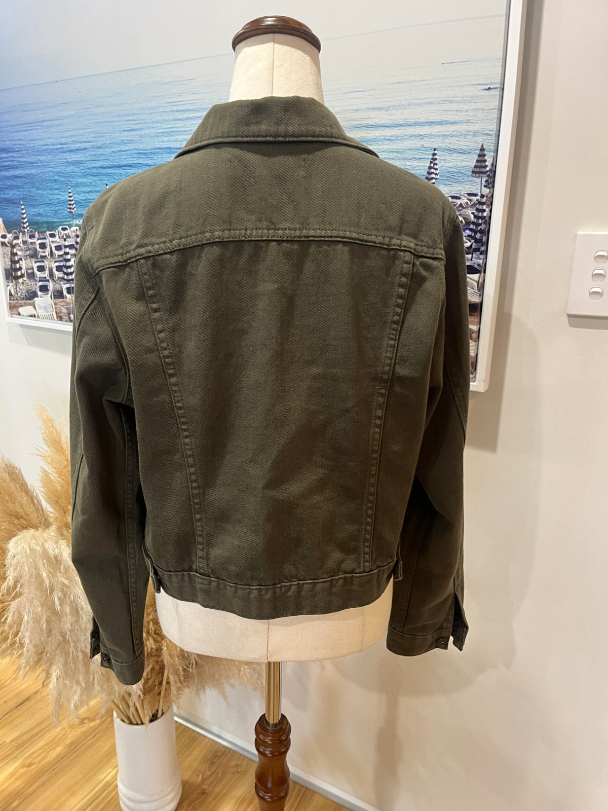 Max Dark Green Denim Jacket - Size 12
